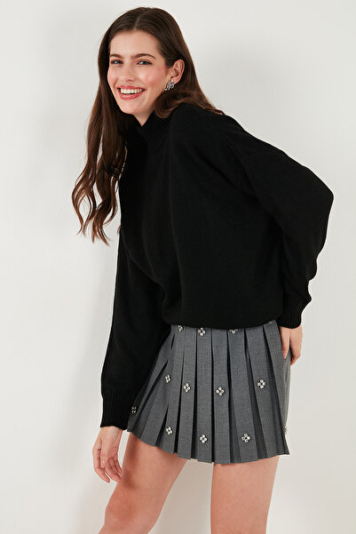 Lela Pulover din tricot cu textura moale, cu gât rotund, cu o formă supradimensionată premium, 680KZ00469