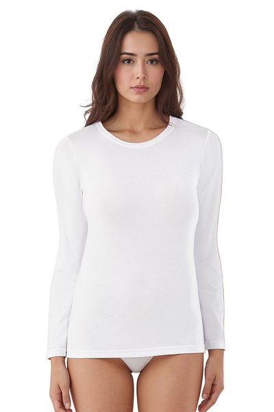 QKK Women's Modal Cotton Lycra Long Sleeve 2 Pack Tank Top T-Shirt Q6K6K1T7Ka
