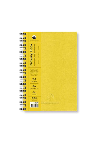Schoellershammer Drawing Pad Yellow Hard Cover Drawing Notebook 120 Gr A4 54 Sheets