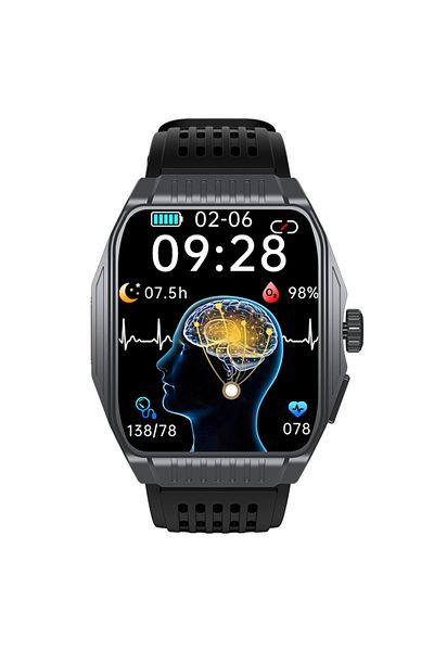 isen Smartwatch JT03 Gray, 1.85" HD, Sleep Improvement, Blood Sugar, PPG+ECG, Bt Call, Remote Care