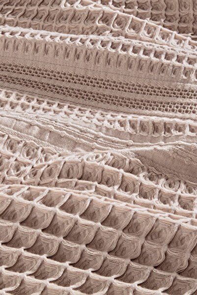 Penelope %100 Pamuk Dokuma Yatak Örtüsü 240x250 cm Pudra - Belinda Serisi