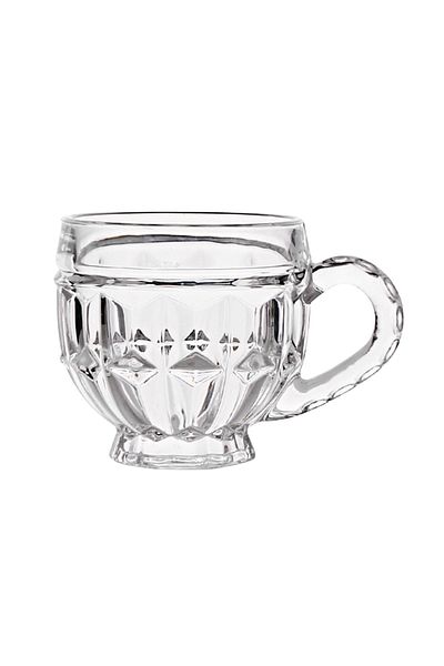 Shuer 200 ML Tumbler With Handle Retro Relief Glass Water Cup