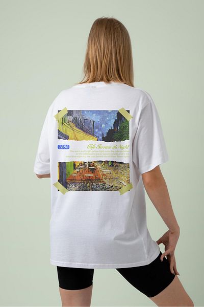 Buka Shops Van Gogh "Cafe Terrace at Night" Back Printed T-Shirt