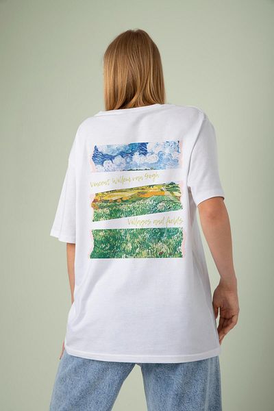 Buka Shops Van Gogh "Villages and Fields" Back Printed T-Shirt