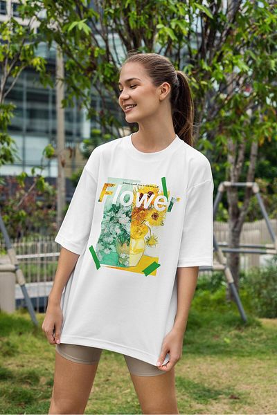 Buka Shops Van Gogh "Flower" - Sunflowers & Roses Oversize T-Shirt