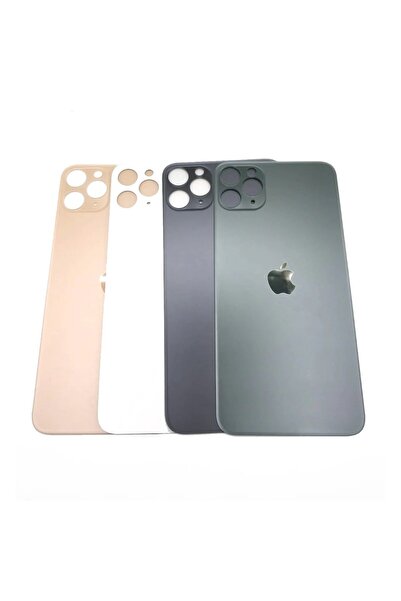 OEM Uyumlu İphone 11 Pro Arka Kapak Lazer Kesim ( Pil Kapağı ) Cam -- Siyah