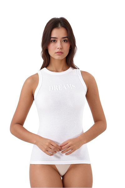 QKK Women's Modal Cotton Lycra Embossed Printed Camisole 2-Piece Undershirt Q6K6K5T0Ka