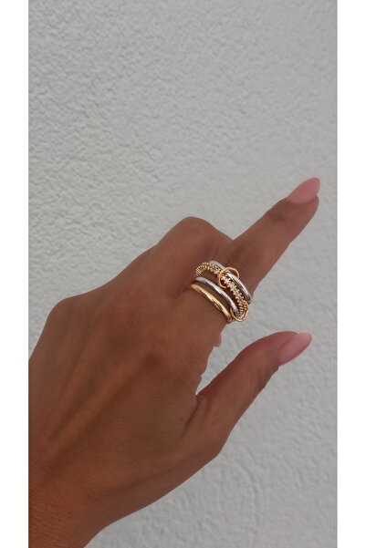 Vi store Altın ve Gümüş Kaplama 4lü Yüzük