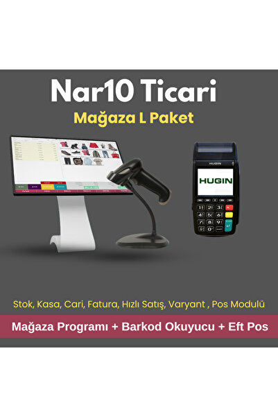 NARON Nar10 Ticari Portal - Barkod Sistemi - Mağaza L Paket (Eft Pos)
