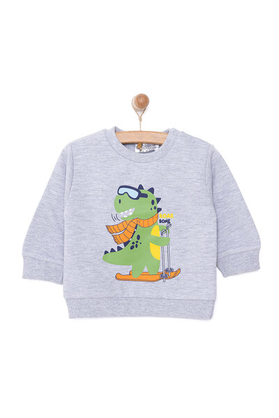 ebebek Hello Baby HelloBaby Basic Az Şardonlu Dinozor Desenli Sweatshirt Erke...