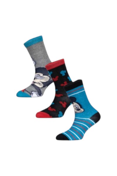 Mickey Mouse Set of 3 pairs of children's socks, multicolor, 27-30, Disney, Mickey Mouse