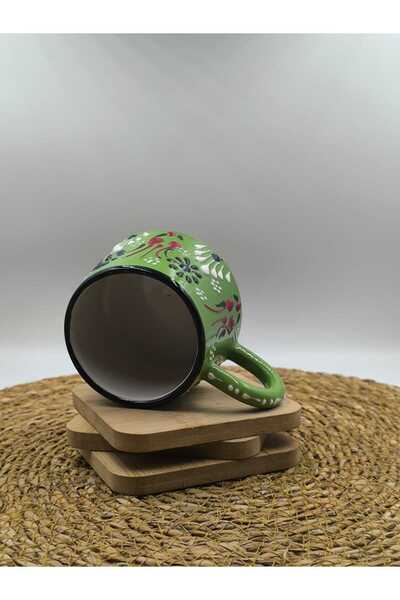 3DreaMaker 2 Pieces Handmade Ceramic Mug with Embossed Pattern