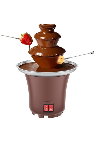 Generic Electric Chocolate Fountain Machine Hold 10oz Chocolate Fondue Fountain Stainless Steel Melting Mach