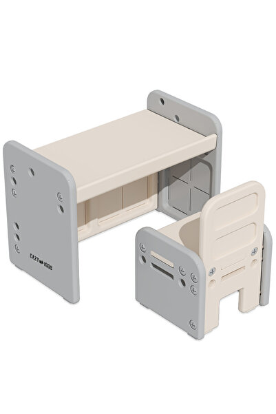 Eazy Kids - Adjustable Angle Table & Chair Set - Grey