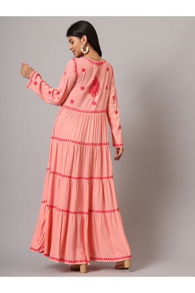 alaya Hand Embroidered Lucknowi Chikankari Rayon Jalabiya-AL3935