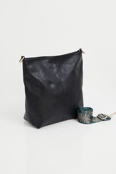 Merterium Women's Faux Leather Shoulder Bag Black 1216
