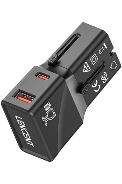 LENCENT International Travel Power Adapter with PD 25W USB-C
