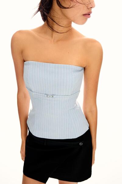 Bershka Bandeau top with belt