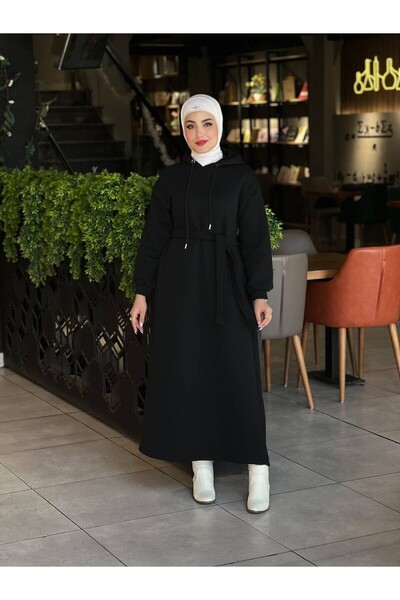 Esre Store 44108 - Rochie Hijab cu trei fire de ață, neagră