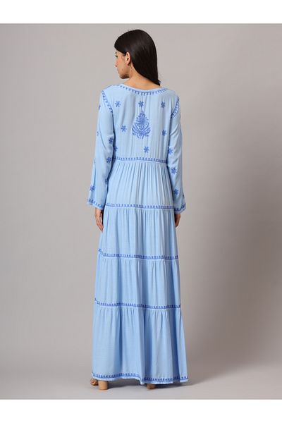 alaya Hand Embroidered Lucknowi Chikankari Rayon Jalabiya-AL3935