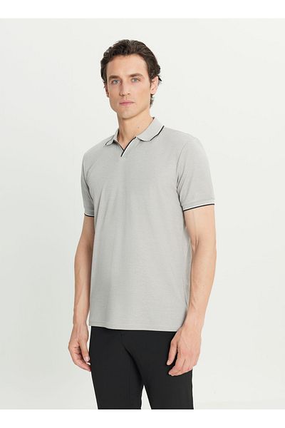 ALTINYILDIZ CLASSICS Altınyıldız Classics Jacquard Gray Men's Polo T-Shirt ACE091252126_GRAY