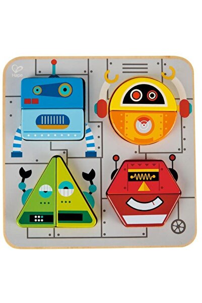 Hape Toys Puzzle din lemn Roboti