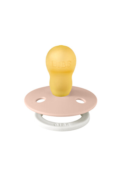 Bibs Suzeta fosforescenta Colour Glow Latex Blush, tetina rotunda, 18 luni +