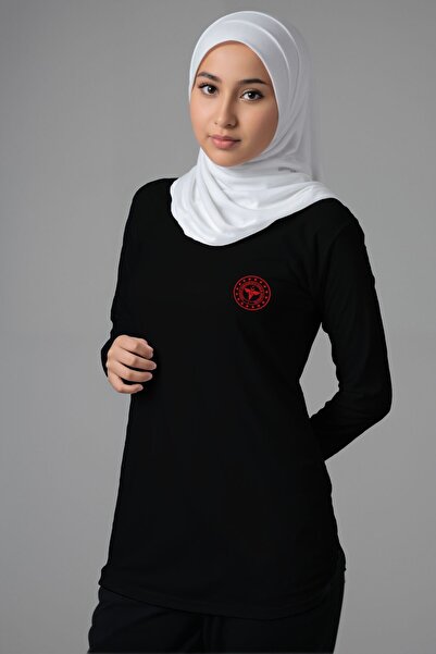 Pratik Medikal Μαύρο μπλουζάκι 112 Emergency Health Hijab μακρύ μέγεθος