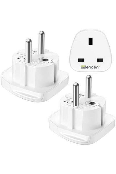 LENCENT 2Pcs UK to EU Euro Europe Plug Adapter