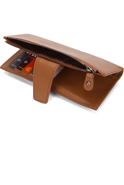 Newish Men's Tan Genuine Leather Handheld Portfolio Phone Holder Card Holder and Wallet