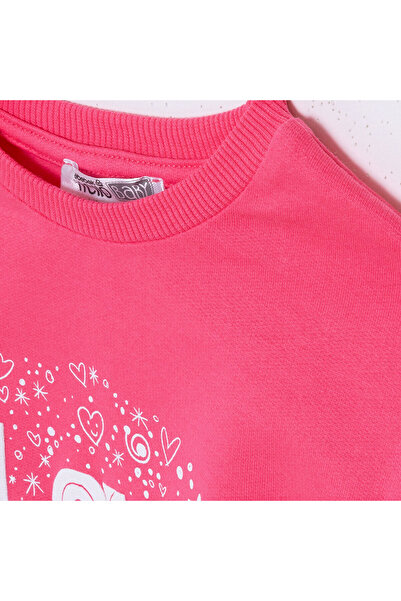 ebebek Hello Baby HelloBaby Kız Bebek Sweatshirt - Tayt Motto Girl Bisiklet Yaka Uzun Kol Reçme Paça