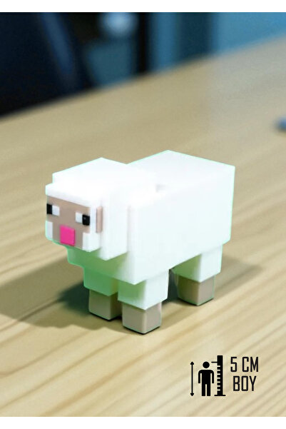 GiginGo Pixel Dünyası Şirin Koyun – Minecraft Sheep Küp Karakter Model 5cm