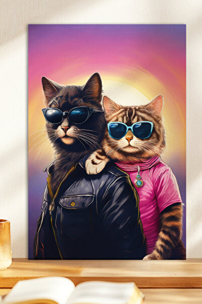 Zevahir Mobilya Dekorasyon 1 bucată Stil Sahibi pisică Tablou MDF cu aspect d...