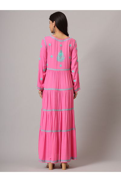 alaya Hand Embroidered Lucknowi Chikankari Rayon Jalabiya-AL3935