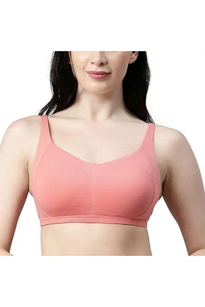 Enamor Non-Wired Fixed Strap Padded Womens Every Day Bra (Pink, 34C)