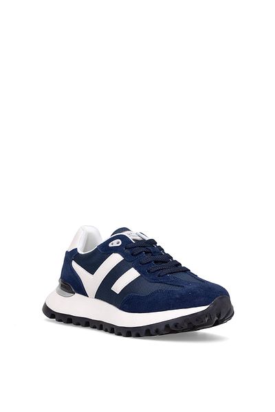 Lufian 111230264 Arthur Men's Genuine Leather Classic Sneaker Navy Blue