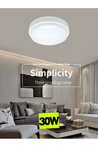luxshome Modern 30W Yuvarlak LED Tavan Işığı, Bölme Lambası, Salon, Balkon, Koridor, Banyo Aydınlatma 6500K