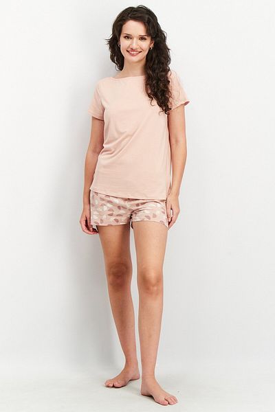 Tchibo Women 2 Pieces Tops And Short Pajama Set, Light Pink