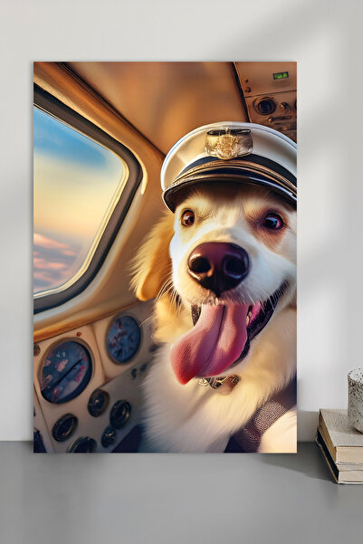 Zevahir Mobilya Dekorasyon 1 tablă MDF cu aspect de lemn cu tematică de câine pilot