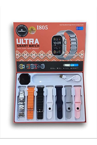 Winmax ساعة ذكية فائقة مع شاشة AMOLED، و7 أحزمة مخصصة، وتتبع متقدم للصحة واللياقة البدنية،