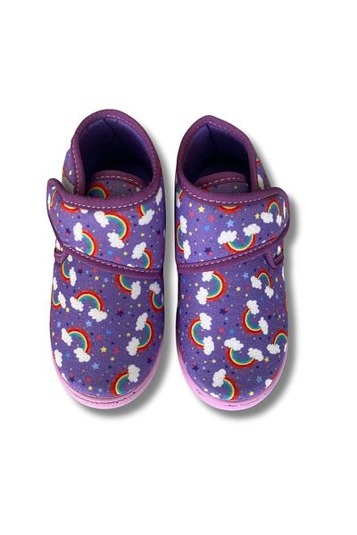 SOYLU Soft Cotton Girl's Slippers Lilac/Rainbow
