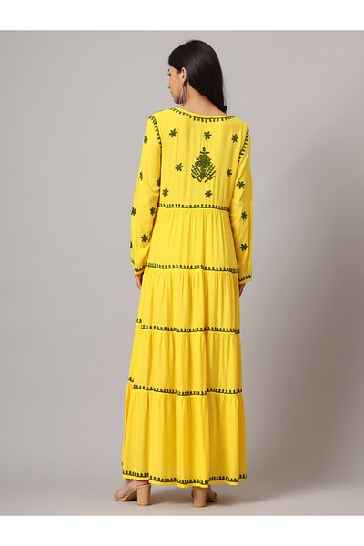 alaya Hand Embroidered Lucknowi Chikankari Rayon Jalabiya-AL3935