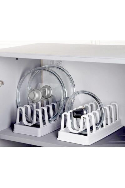 Pazar Kapısı Pot Lid Organizer – Plastic, Multi-Purpose Cabinet Organizer
