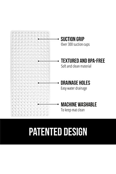 Gorilla Grip Bath Tub Shower Mat, Machine Washable Bathtub Floor Liner Mats