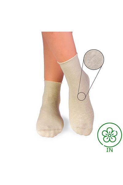 Pirin Hill Linen and cotton socks LINEN SNEAKER SOCKS Ecru