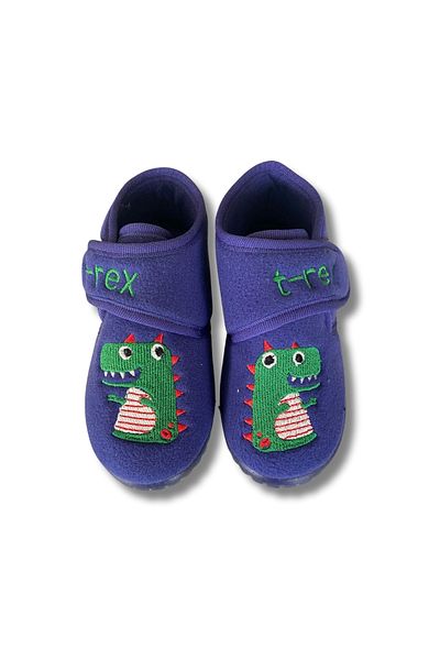 SOYLU Soft Embroidered Boy's Slippers Navy Blue