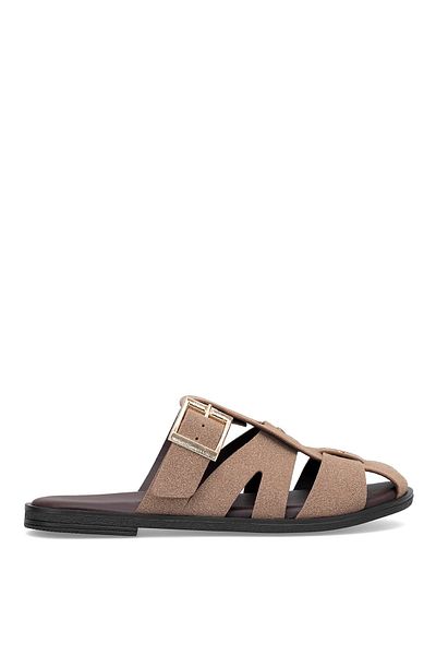 Ayakkabı Fuarı Elit Btss03 Women's Flat Slippers Mink