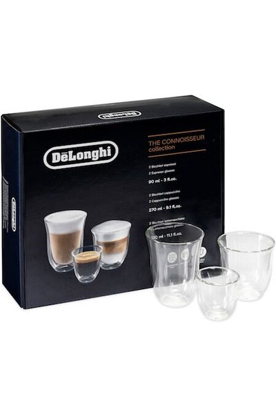 DELONGHİ Set 6 glasses De’Longhi mix The Connoisseur Collection, 2x60ml, 2x190ml, 2x220ml, thermoresistant
