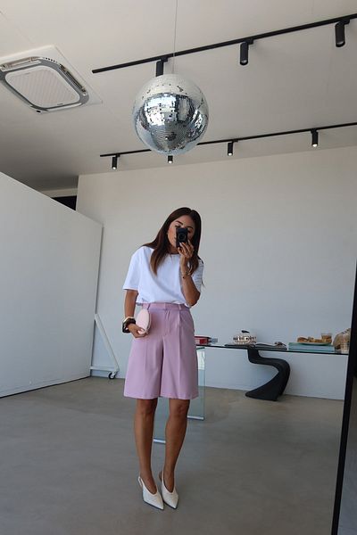 Özge Özgenç Pleated Basic Fabric Shorts