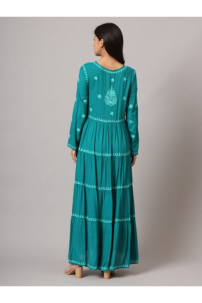 alaya Hand Embroidered Lucknowi Chikankari Rayon Jalabiya-AL3935